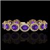 Image 1 : 24 ctw Amethyst & Micro Pave VS/SI Diamond Bracelet 10k Yellow Gold