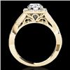 Image 2 : 2 ctw Certified Diamond Solitaire Halo Ring 10k Yellow Gold