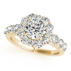2.9 ctw Certified VS/SI Diamond Halo Ring 14k Yellow Gold