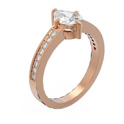 1.3 ctw Pear Diamond Ring 18K Rose Gold