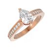 Image 3 : 1.3 ctw Pear Diamond Ring 18K Rose Gold