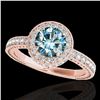Image 1 : 1.51 ctw SI Certified Fancy Blue Diamond Halo Ring 10k Rose Gold