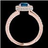 Image 2 : 1.51 ctw SI Certified Fancy Blue Diamond Halo Ring 10k Rose Gold