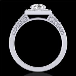1.1 ctw VS/SI Diamond Art Deco Ring 18k White Gold