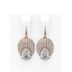 2.86 ctw Oval Diamond Earrings 18K Rose Gold