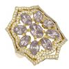 Image 3 : 6.82 ctw Morganite & Diamond Ring 18K Yellow Gold