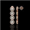 Image 2 : 5.36 ctw Diamond Micro Pave Earrings 18K Rose Gold