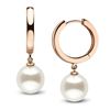 Image 1 : White South Sea Pearl High-Polish Huggie Hoop Earrings