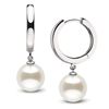 Image 2 : White South Sea Pearl High-Polish Huggie Hoop Earrings