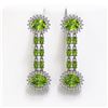 Image 1 : 11.96 ctw Peridot & Diamond Earrings 14K White Gold