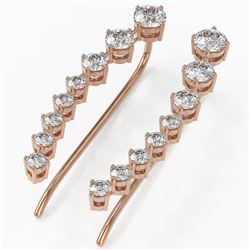 1.8 ctw Diamond Designer Earrings 18K Rose Gold