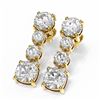 Image 3 : 4.46 ctw Cushion Diamond Earrings 18K Yellow Gold