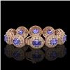 Image 2 : 50.27 ctw Tanzanite & Diamond Victorian Bracelet 14K Rose Gold