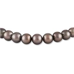 Dark Silver and Subtle Rose True Round Tahitian Pearl Necklace, 18", 8.0-10.6mm, AA+ Quality