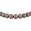Image 1 : Dark Silver and Subtle Rose True Round Tahitian Pearl Necklace, 18", 8.0-10.6mm, AA+ Quality