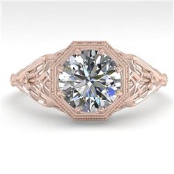 1.50 ctw VS/SI Diamond Engagment Ring Art Deco 18k Rose Gold