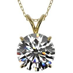 2.50 ctw Certified Quality Diamond Necklace 10k Yellow Gold