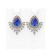 Image 1 : 10.14 ctw Tanzanite & Diamond Earrings 18K Yellow Gold
