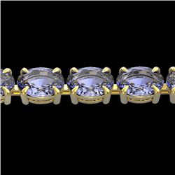 24 ctw Tanzanite Eternity Designer Bracelet 14k Yellow Gold