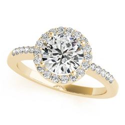 1.01 ctw Certified VS/SI Diamond Halo Ring 14k Yellow Gold