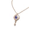 Image 2 : 5.6 ctw Sapphire & Diamond Necklace 18K Rose Gold