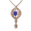 Image 3 : 5.6 ctw Sapphire & Diamond Necklace 18K Rose Gold