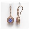 Image 2 : 9.47 ctw Tanzanite & Diamond Victorian Earrings 14K Rose Gold