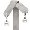 Image 2 : White Japanese Akoya Pearl and Diamond Pave Hoop Earrings