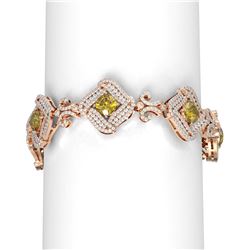 19.51 ctw Canary Citrine & Diamond Bracelet 18K Rose Gold