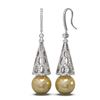 Image 2 : 3 ctw Diamond & Pearl Earrings 18K White Gold