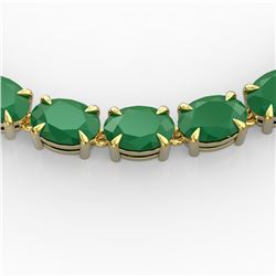 68 ctw Emerald Eternity Designer Necklace 14k Yellow Gold