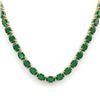 Image 2 : 68 ctw Emerald Eternity Designer Necklace 14k Yellow Gold