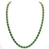 Image 3 : 68 ctw Emerald Eternity Designer Necklace 14k Yellow Gold