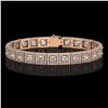 Image 1 : 15.87 ctw Princess Cut Diamond Micro Pave Bracelet 18K Rose Gold
