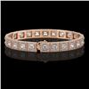 Image 2 : 15.87 ctw Princess Cut Diamond Micro Pave Bracelet 18K Rose Gold