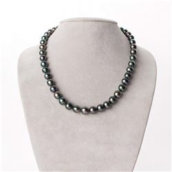 Green, Rose and Peacock Baroque Tahitian Pearl Necklace, 18", 7.8-10.1mm, AA+/AAA Quality