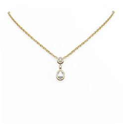1.59 ctw Oval Diamond Necklace 18K Yellow Gold