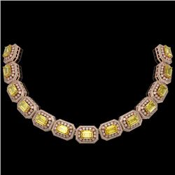 49.68 ctw Canary Citrine & Diamond Victorian Bracelet 14K Rose Gold