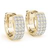 Image 2 : 0.70 ctw Diamond VS/SI 16 MM Hoop Earrings Pave 14k Yellow Gold