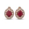 Image 1 : 16.81 ctw Certified Ruby & Diamond Victorian Earrings 14K Rose Gold