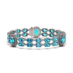 33.49 ctw Swiss Topaz & Diamond Bracelet 14K White Gold