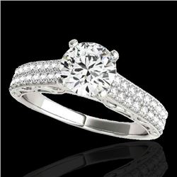 1.91 ctw Certified Diamond Solitaire Antique Ring 10k White Gold