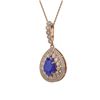 4.97 ctw Sapphire & Diamond Victorian Necklace 14K Rose Gold
