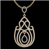 Image 2 : 2 ctw Micro Pave Designer VS/SI Diamond Necklace 14k Yellow Gold