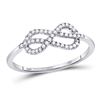 10kt White Gold Round Diamond Infinity Fashion Ring 1/6 Cttw