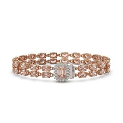 16.35 ctw Morganite & Diamond Bracelet 14K Rose Gold