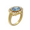 Image 1 : 4.04 ctw Blue Topaz & Diamond Ring 18K Yellow Gold