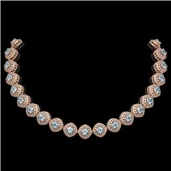 72.27 ctw Aquamarine & Diamond Victorian Necklace 14K Rose Gold