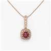 Image 2 : 2.55 ctw Certified Ruby & Diamond Victorian Necklace 14K Rose Gold