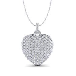 3 ctw Micro Pave VS/SI Diamond Designer Heart Necklace 18k White Gold